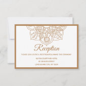 マンダラブラウンボホインディアンヴィンモダンテージウェディング 招待状 (正面)