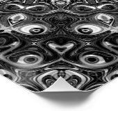 マンダラブラックアンドホワイトワイルドメダリオンデザイン ポスター (コーナー)