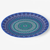 マンダラブルーとグリーンパーティー紙プレート ペーパープレート (アングル)