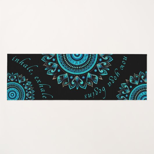 マンダラブルーはっきりしたマンダ鮮やかラ ヨガマット (正面(横))