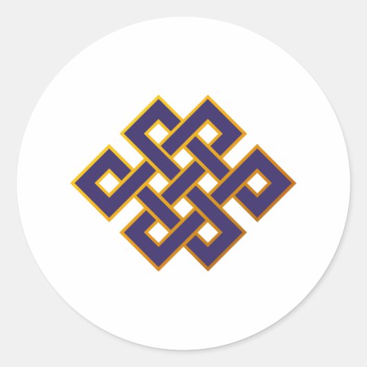 マンダラブルーカルマ仏教の永遠の結び ラウンドシール (正面)