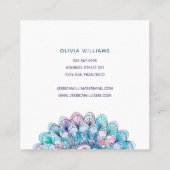 マンダラブルーピンクスピリチュアルヨガビジネスカード スクエア名刺 (裏面)