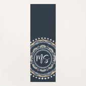 マンダラブルーホワイトパーソナライズされた ヨガマット (正面)