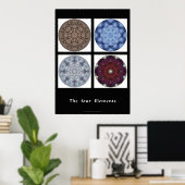 マンダラプリント- "四要素" ポスター (ホームオフィス)