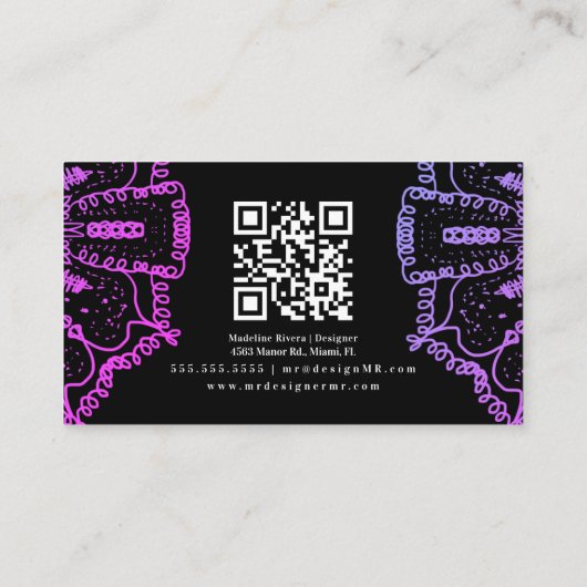 マンダラヘンナアーティストヨガマクラメビジネスカード 名刺 (裏面)