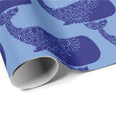 マンダラホエールシルエットパターン ラッピングペーパー (ロールコーナー)