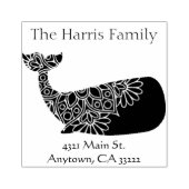 マンダラホエールシルエットパーソナライズされた ラバースタンプ (インプリント)