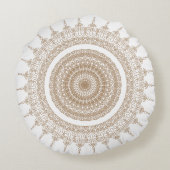 マンダラボヘミアンホワイトボホ ラウンドクッション (裏面)