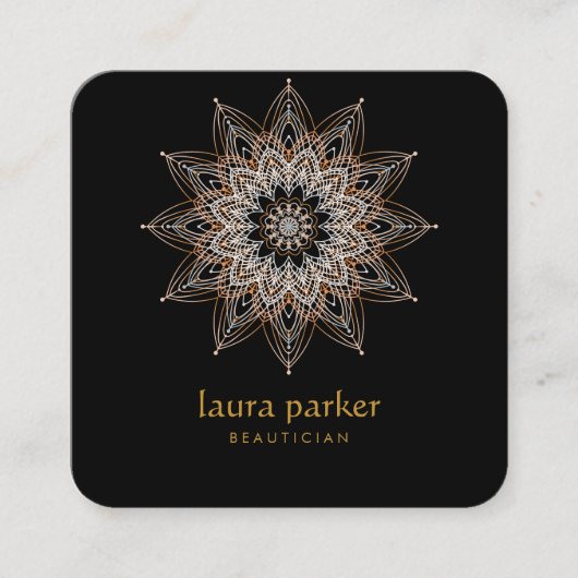 マンダラボホアートヒーリングセラピーヨガホリスティック スクエア名刺 (正面)