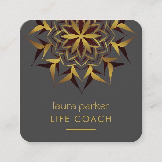 マンダラボホトライバルアートヨガマッサージセラピー スクエア名刺 (正面)