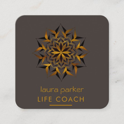 マンダラボホトライバルアートヨガマッサージセラピー スクエア名刺 (正面)