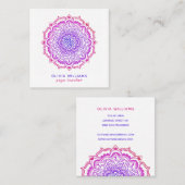 マンダラボホパープルピンクヨガフレッシュホワイト スクエア名刺 (正面/裏面)