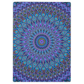 マンダラボホブルーティール(緑がかった色)パープルピーコックカラフル クリップボード (裏面)