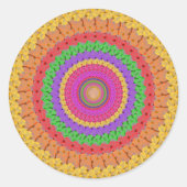 マンダラボールイエロークロシェスタイル- ラウンドシール (正面)