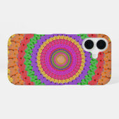 マンダラボールイエロークロシェスタイル- iPhone 16ケース (裏面横)