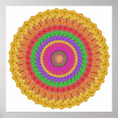 マンダラボールオレンジ色の黄色の緑 – ポスター (正面)