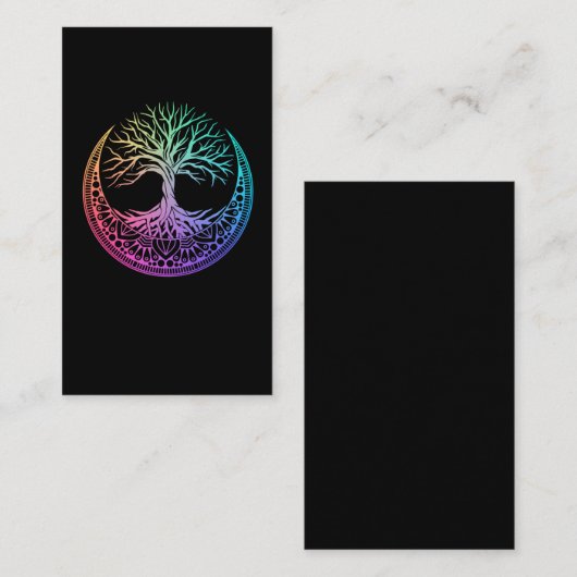 マンダラムーン霊気マスターヨガメディテーションツリー 名刺 (正面/裏面)
