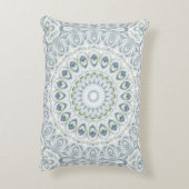 マンダラメダリオンインブルーとホワイト アクセントクッション (裏面(縦))