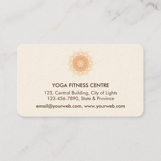 マンダラメディテーションヨガロータスボホヴィンテージ 名刺 (裏面)