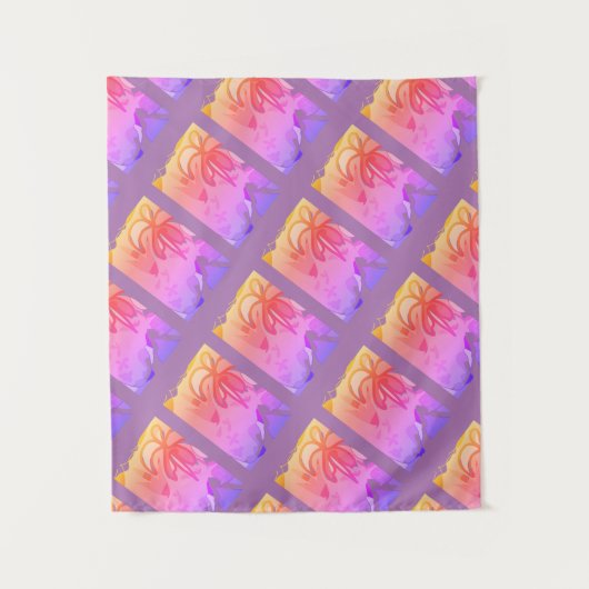 マンダラモダンカラーピンクライトツリータペストリー タペストリー (正面)