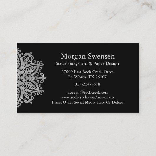 マンダラモダングラフィックスクラップブック作り名刺 名刺 (裏面)