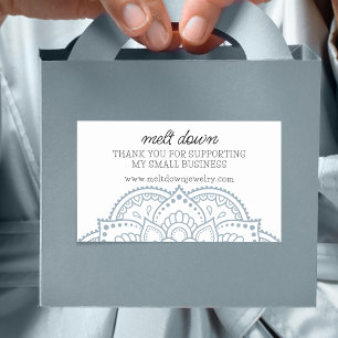 マンダラモダンサンキュースモールビジネス 長方形シール