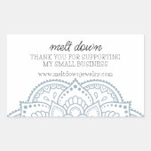 マンダラモダンサンキュースモールビジネス 長方形シール (正面)