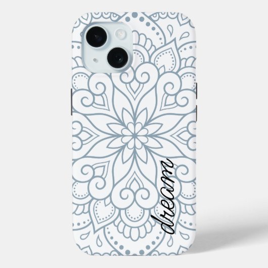 マンダラモダンダスティブルースクリプト Case-Mate iPhoneケース (裏面)