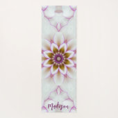 マンダラモダンフラワーパープルホワイトネーム瞑想 ヨガマット (裏面)