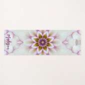 マンダラモダンフラワーパープルホワイトネーム瞑想 ヨガマット (正面(横))