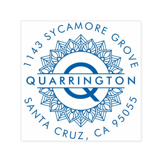 マンダラモダンモノグラム |姓差出人住所 セルフインキングスタンプ (デザイン)