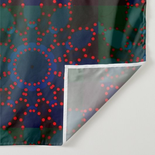 マンダラモダンラインレッドブラックバラ タペストリー (詳細)