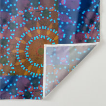 マンダラモダンライン – 青 – 緑 – バラタペストリー