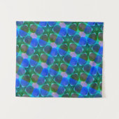 マンダラモダンーカラーグリーンブルースタータペストリー タペストリー (正面(横))