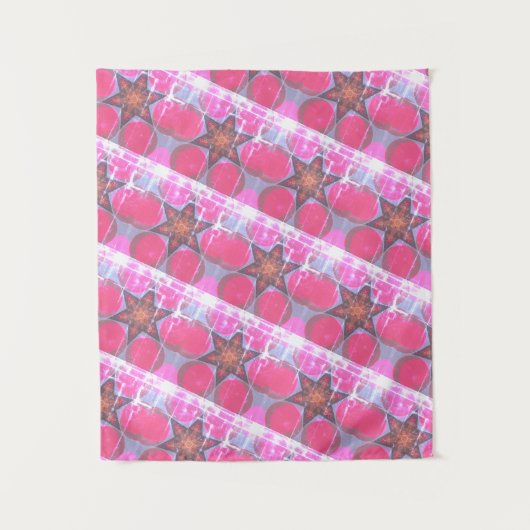 マンダラモダンーカラーピンクライトスタータペストリー タペストリー (正面)