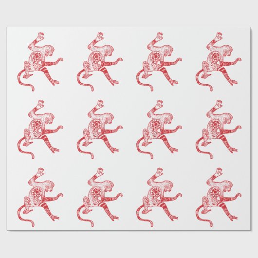 マンダラモンキーラッピング紙 ラッピングペーパー (フラット)