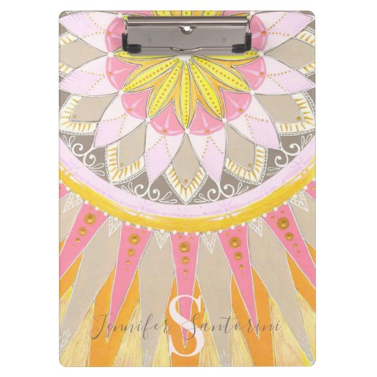 マンダラモーニングサンファッショナブルクリップボード クリップボード (正面)