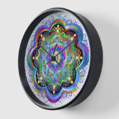 マンダラユニバースカサイケデリックラー 壁時計 (傾斜)