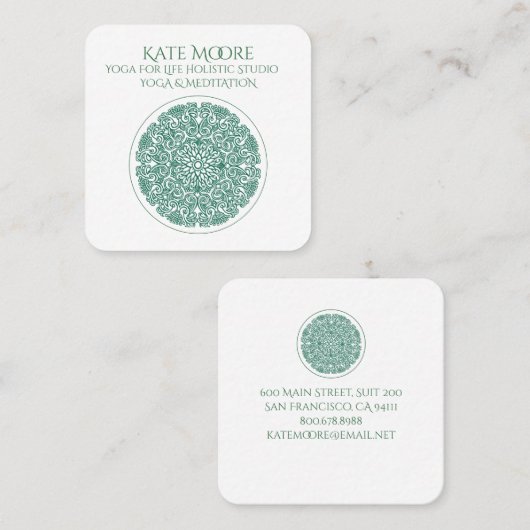 マンダラヨガの宇宙のシンボル スクエア名刺 (正面/裏面)