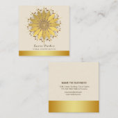 マンダラヨガインストラクタークラシックロータスフローラ金ゴールド スクエア名刺 (正面/裏面)