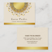 マンダラヨガインストラクタークラシックロータスフローラ金ゴールド 名刺 (正面/裏面)