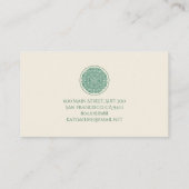 マンダラヨガシンボルオブユニバースグリーンクリーム 名刺 (裏面)