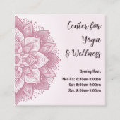 マンダラヨガスタジオピガーリーンク赤面パステルカラー スクエア名刺 (正面)