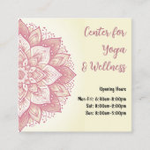 マンダラヨガスタジオライトイエローパステルピンクローズ スクエア名刺 (正面)