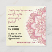 マンダラヨガスタジオライトイエローパステルピンクローズ スクエア名刺 (裏面)