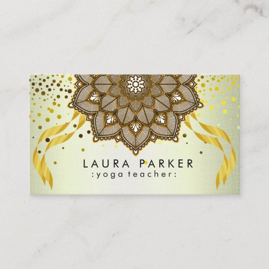 マンダラヨガ先生ロータス刺繍ホリスティック 名刺 (正面)