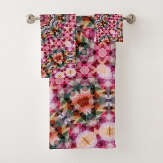 マンダララウンド万華鏡のように千変万化するパターン装飾装飾c バスタオルセット (インサイチュ)