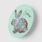 マンダララビットチョコレートアンドブルースクロック ラウンド壁時計 (傾斜)