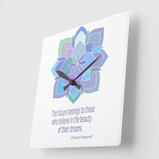 マンダラルーズベルト美しい引用文 スクエア壁時計 (傾斜)