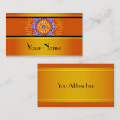 マンダラレイ黄色バイオレット+テキスト 名刺 (正面/裏面)